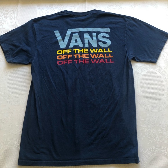 Vans Of The Wall Men’s Size M Blue T-Shirt Short Sleeves Logo Print Casual Tee - Picture 1 of 12